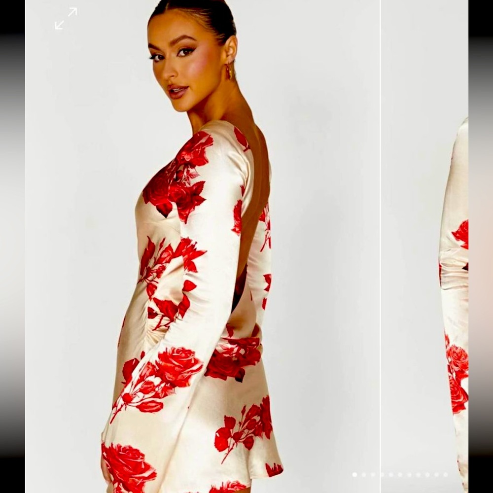 Meshki, low back silk mini dress